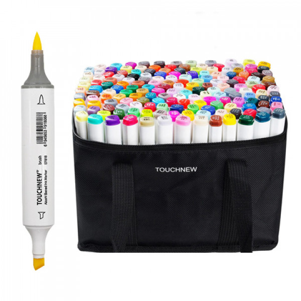 Набор двусторонних скетч маркеров с кистью Touchnew Brush 168 шт (КИСТЬ)